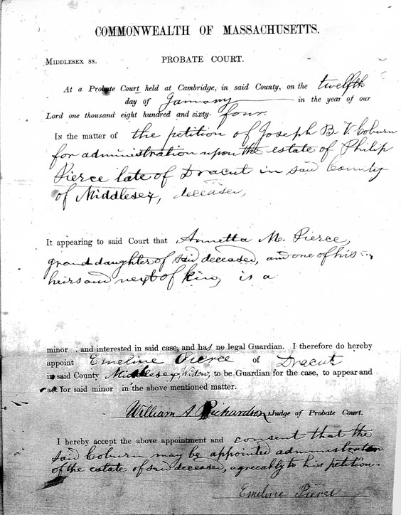 Philip Pierce Probate Record