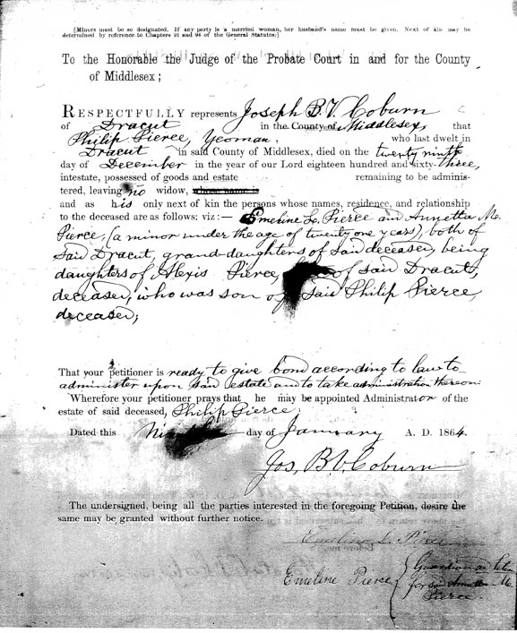 Philip Pierce Probate Record